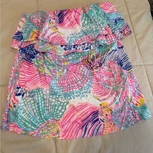 Colorful tube top Ruffle Top